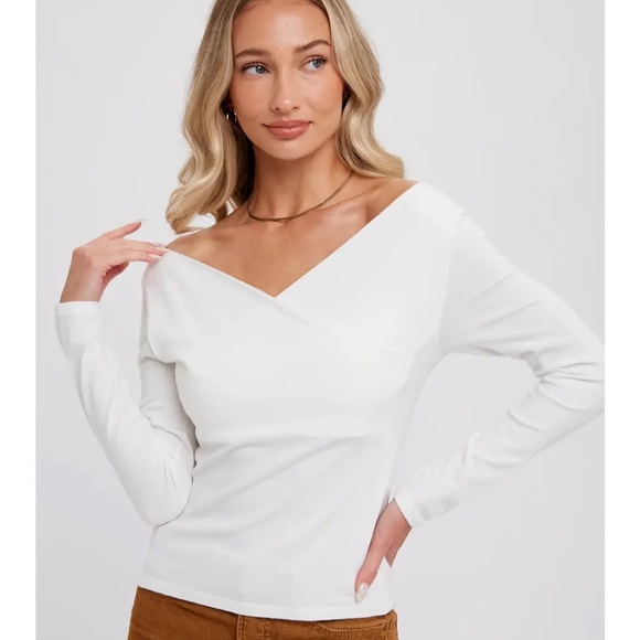 Surplice V-Neck Knit Top - Picture 1 of 5